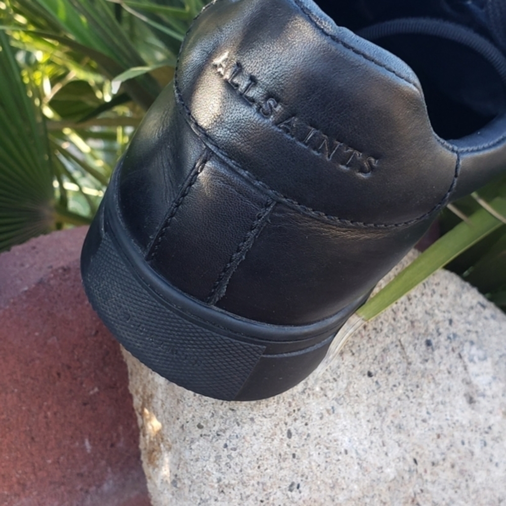 AllSaints Men's Black Low Top Sneaker - Picture 7 of 12